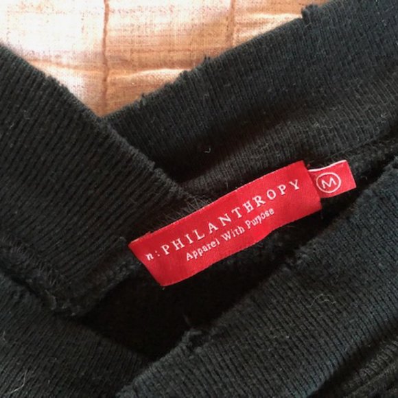 n:PHILANTHROPY Distressed V-Neck Sweater - Picture 2 of 4